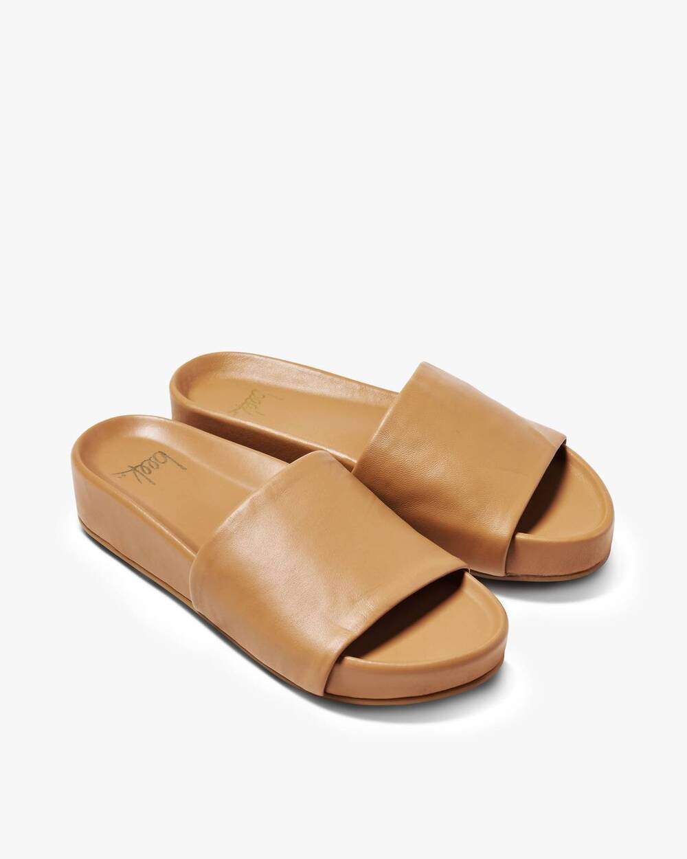 NEW BEEK women's pelican leather platform sandal in honey